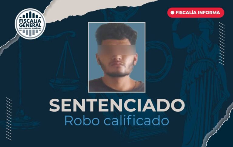 Sentencian a 7 años y 6 meses de prisión a responsable de robo calificado en Amealco.