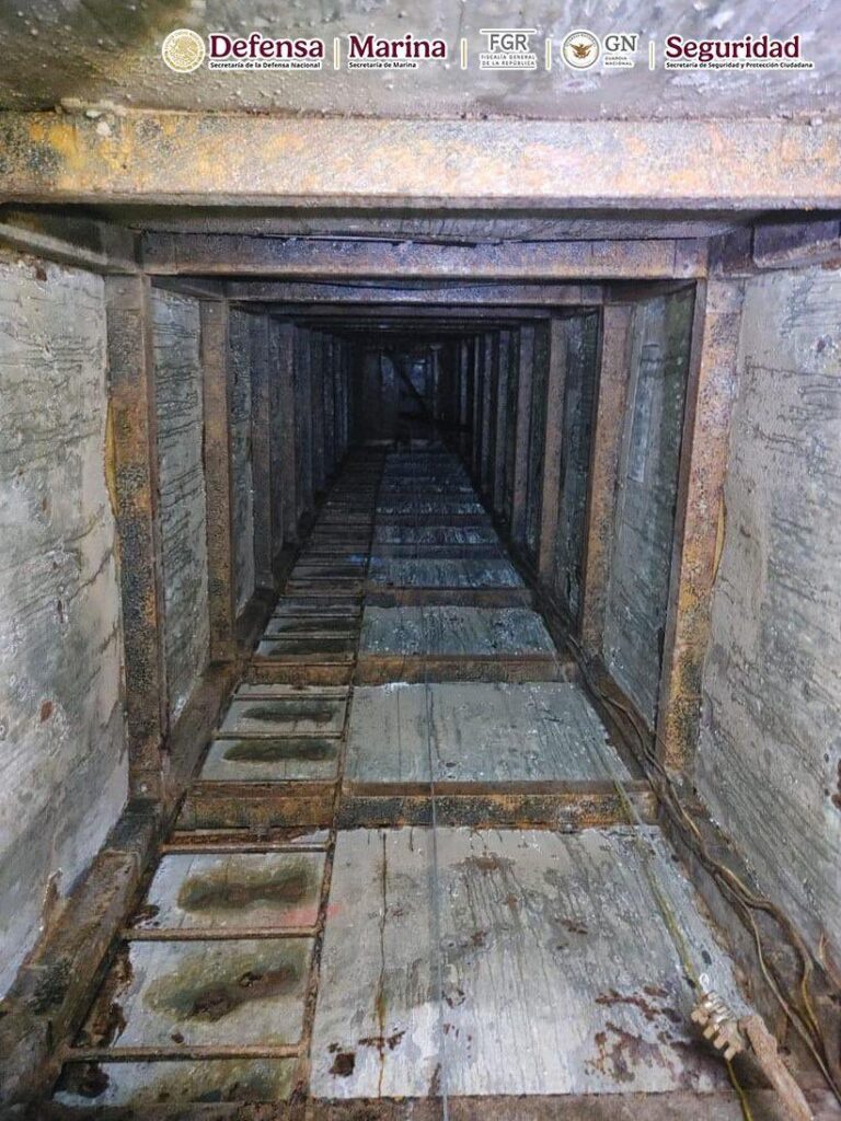 Localizan narco-túnel de 600 metros entre México y EE.UU. durante cateo en Tijuana.